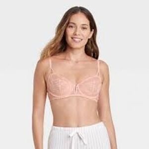 NEW Auden Pink Unlined Balconette Coverage Underwire Bra, 32A